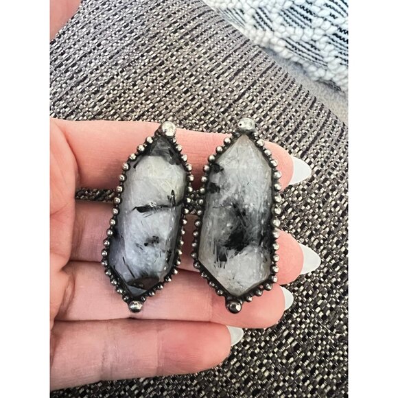 MASSIVE Witchy Tourmalated DT Quartz Ring - Picture 8 of 9